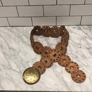 Boho leather and Brass Belt